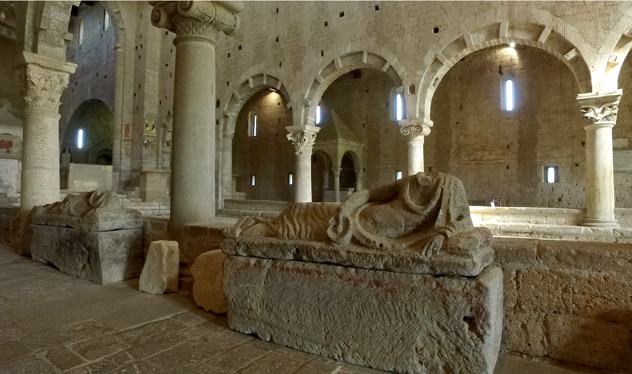 Etruscan Sarcophagi in Basilica of Saint Peter in Tuscania