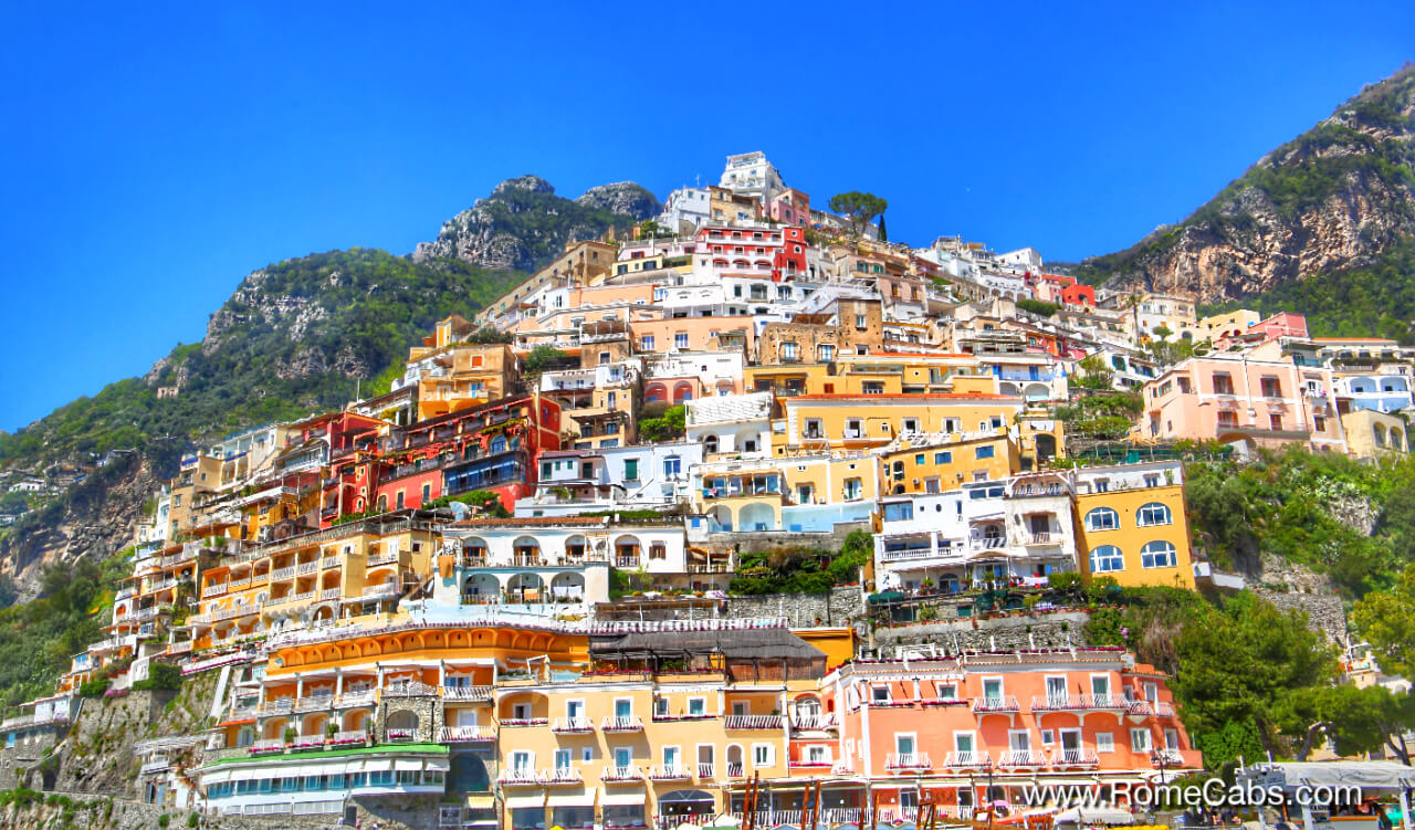 How to book a private transfer service from Fiumicino Rome Airport to Positano Amalfi Coast