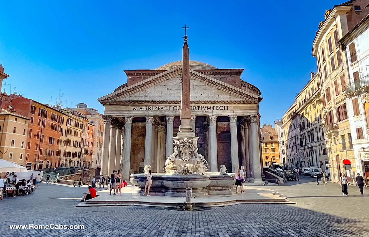 Fountain and Egyptian Obelisk Piazza della Rotonda Pantheon Must See squares in Rome private tours