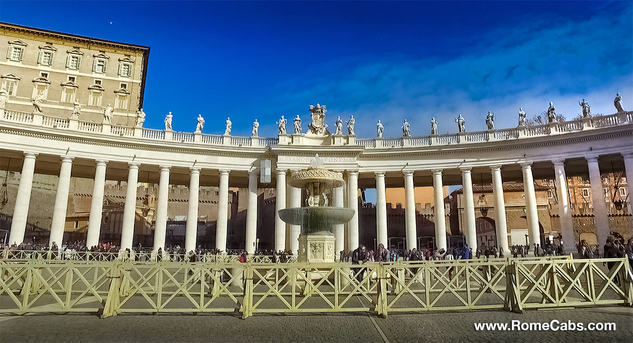 Bernini Illusion in St Peters Square in Rome in limo tours from Civitavecchia private excursions