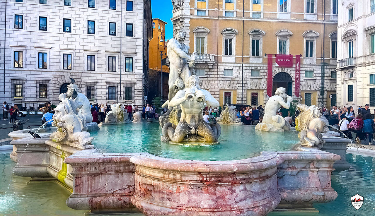 Fountain of the Moors Fontana del Moro Piazza Navona Rome Cabs RomeCabs