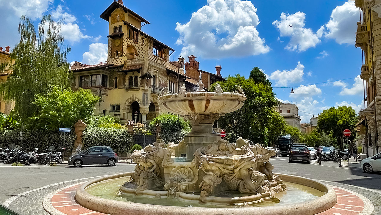 Piazza Mincio Quartiere Coppede most unique squares in Rome private tours in limo