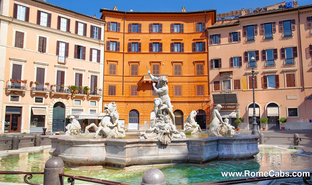 Fountain of Neptune Piazza Navona Rome Cabs RomeCabs