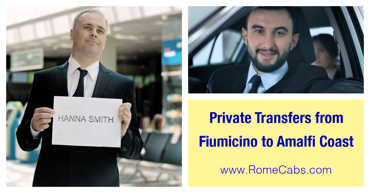 Book Private Driver Service from Fiumicino Airport in Rome to Amalfi Coast Positano