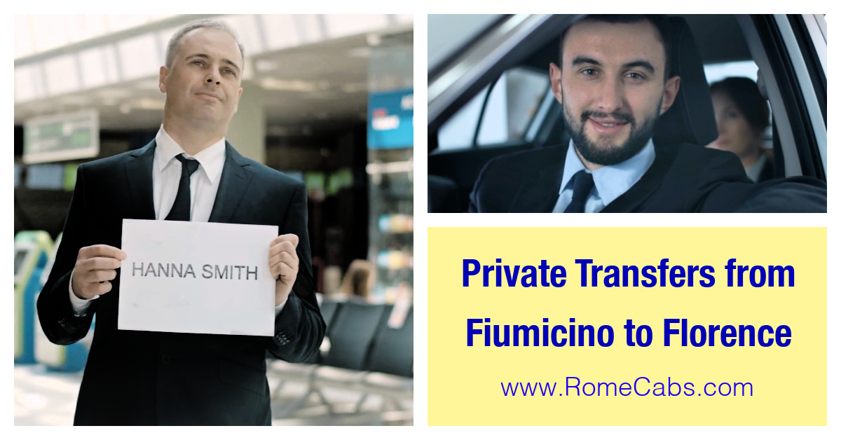 Private Driver Service from Fiumicino Airport in Rome to Florence Italy RomeCabs
