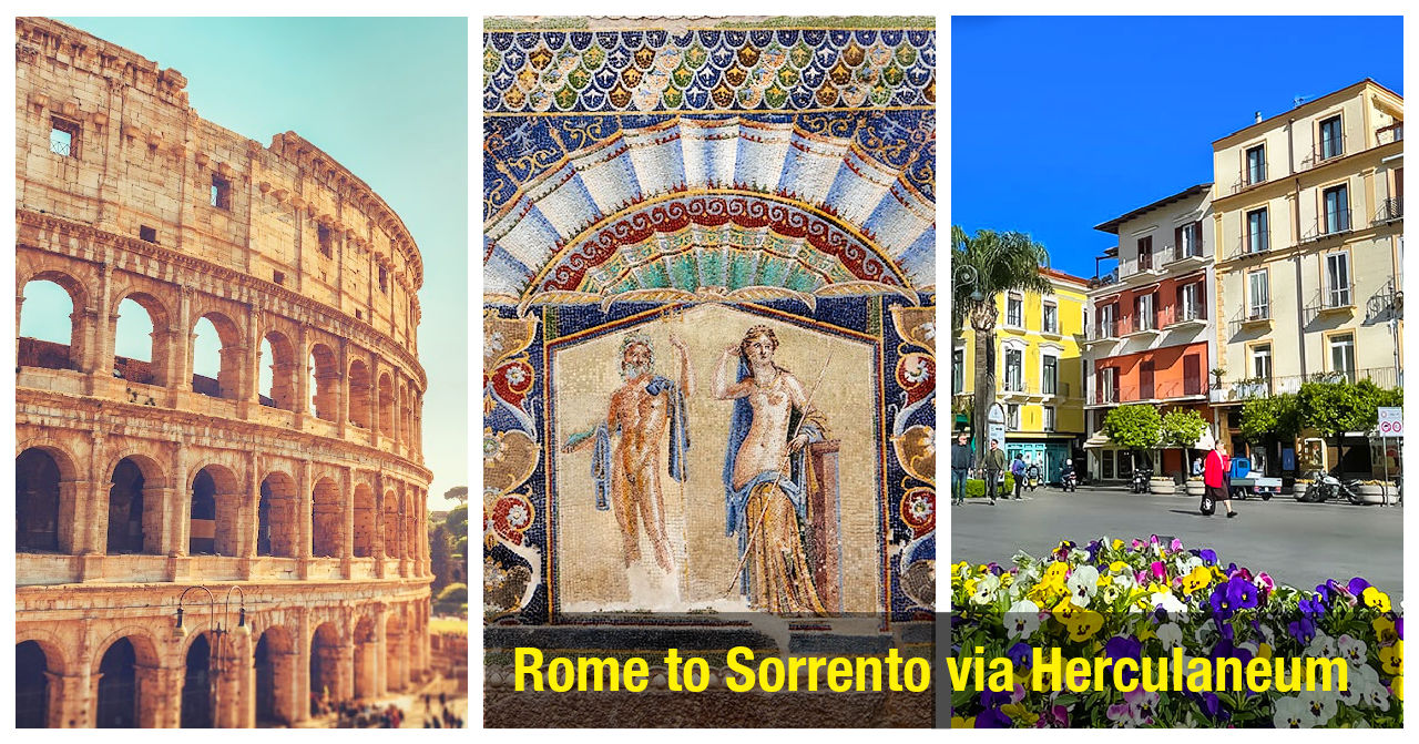 Best Rome to Sorrento Sightseeing Transfer with a 2-Hour Stop at Herculaneum 