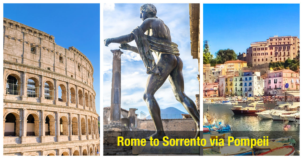 Best Sightseeing Trasnfer from Rome to Sorrento with visit to Pompeii