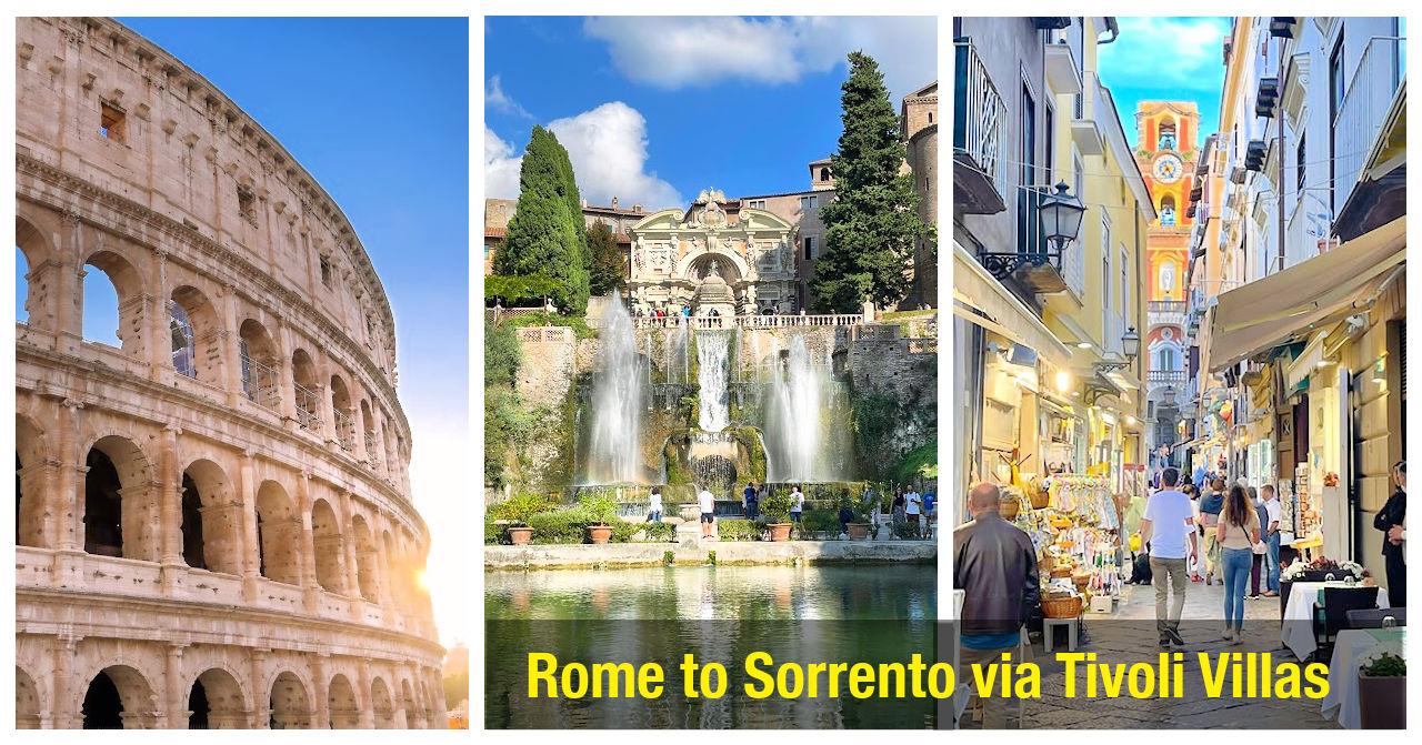 Best Rome to Sorrento Transfer with a Visit to Tivoli Villas