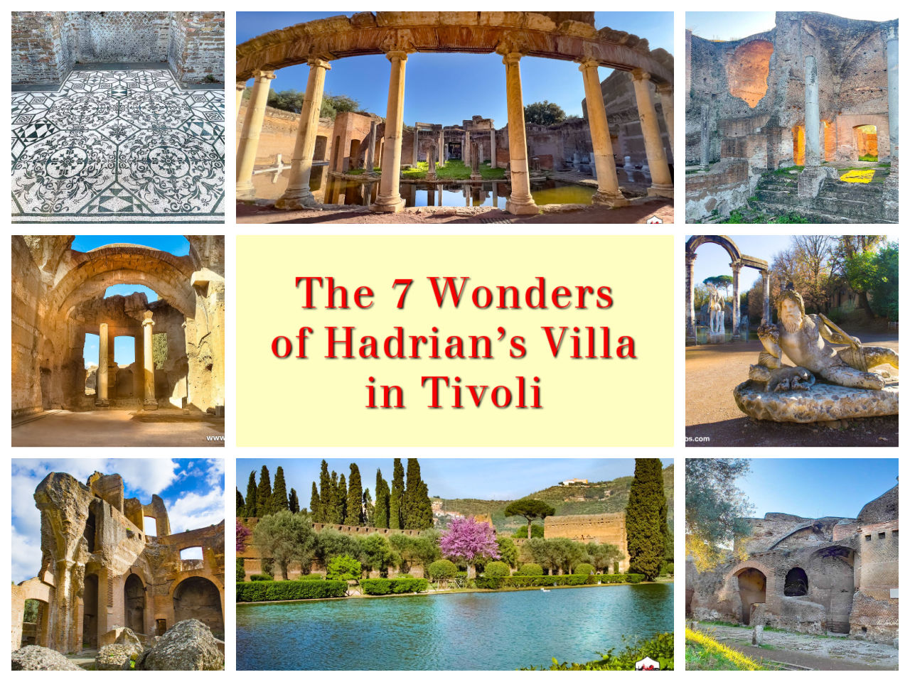 The 7 Wonders of Hadrian’s Villa in Tivoli Tours from Rome RomeCabs