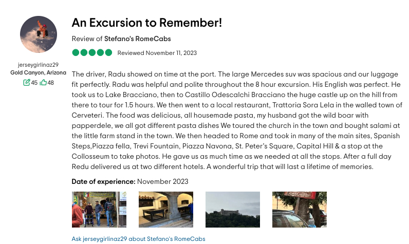 Why Cruisers Love RomeCabs 5-Star Reviews of Civitavecchia Shore Excursions