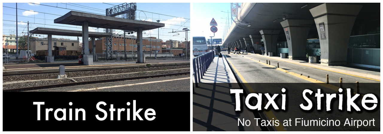 Taxi Public Transportation Train Strikes in Italy